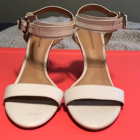 ANTONIO MELANI White Leather Strap High Heels - Picture 2 of 10